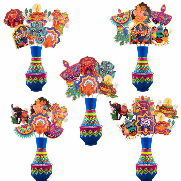 HOWAF 32pcs Diwali Table Decorations Centerpiece Sticks Photo Booth Props by Deal US