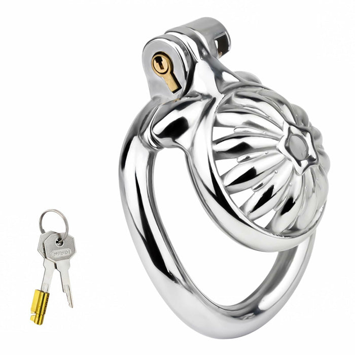Lelisex Stainless Steel Male Chastity Cage Dark Lock 50mm Ring Adult Toy by Deal US