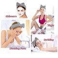 Awenbin Spa Headband Bowknot Misty Gray Reusable Soft Hairband for Face/Yoga by Deal US