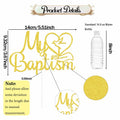 AETGDDS My Baptism Cake Topper Gold Cardboard 1 Piece by Deal US