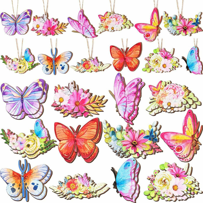 RSACCSKY 32 Pcs Halloween Wooden Hanging Ornaments Tree Decorations Wood by Deal US