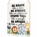 UDNADKEX Boho Nursery Wall Sign Safari Jungle Animal Wooden Decor by Deal US