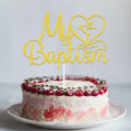 AETGDDS My Baptism Cake Topper Gold Cardboard 1 Piece by Deal US