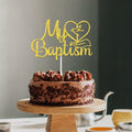 AETGDDS My Baptism Cake Topper Gold Cardboard 1 Piece by Deal US
