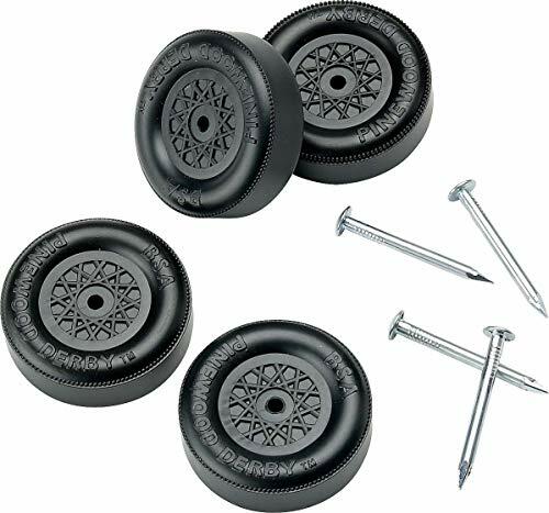 Official Pinewood Derby Wheels and Axles Black 4pcs Set Racing Parts by Deal US