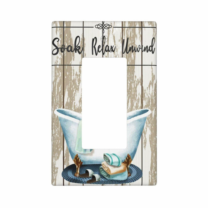 OHZOLLAN Inspirational Quote Rustic Barn Wood Single Rocker Light Switch Cover by Deal US