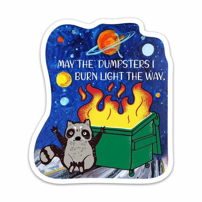 EMBLAZIFY May The Dumpsters I Burn Raccoon Vinyl Stickers 3PCs 3x2.6 by Deal US