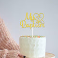 AETGDDS My Baptism Cake Topper Gold Cardboard 1 Piece by Deal US