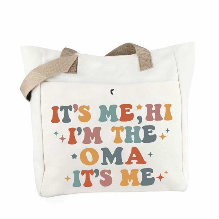 WCGXKO Oma Tote Beach Bag Large Beige Letter Print Size L by Deal US