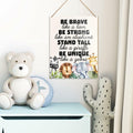 UDNADKEX Boho Nursery Wall Sign Safari Jungle Animal Wooden Decor by Deal US
