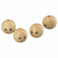 Uniquer 100pcs 18mm Wooden Face Beads Round Spacer Beads for DIY Crafts by Deal US