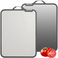 AOWBCGD Titanium Double Sided Stainless Steel Cutting Board 14x9.8 by Deal US
