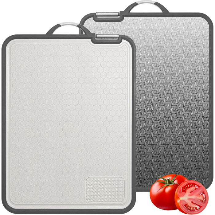AOWBCGD Titanium Double Sided Stainless Steel Cutting Board 14x9.8 by Deal US