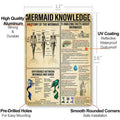 NEGLAI Mermaid Knowledge Metal Sign Poster Vintage Wall Art 16x12 Inches by Deal US