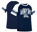 Fansamer Mens Vintage Striped City Football Tee White Navy Size XXL by Deal US