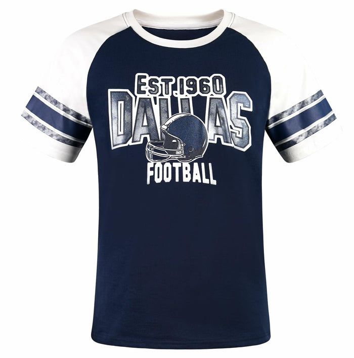 Fansamer Mens Vintage Striped City Football Tee White Navy Size XXL by Deal US