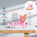 WUGUANSS Best Mom Ever Acrylic Plaque Pink Christmas Birthday Gift by Deal US