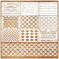 Script Stencil for Wood Painting French Writing Checkerboard Craft by Deal US