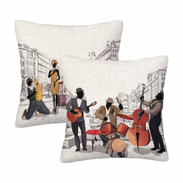 Boqpolu Movie Music Theme Pillow Covers Set of 2 18x18 Inch Multi-0006 by Deal US