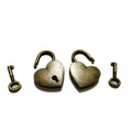 PeekaBear Mini Antique Brass Heart Padlock with Key 2-Pack Vintage Style by Deal US