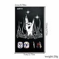 CEWEWP Halloween Press On Nails Short Square Acrylic Black Skull 24pcs by Deal US