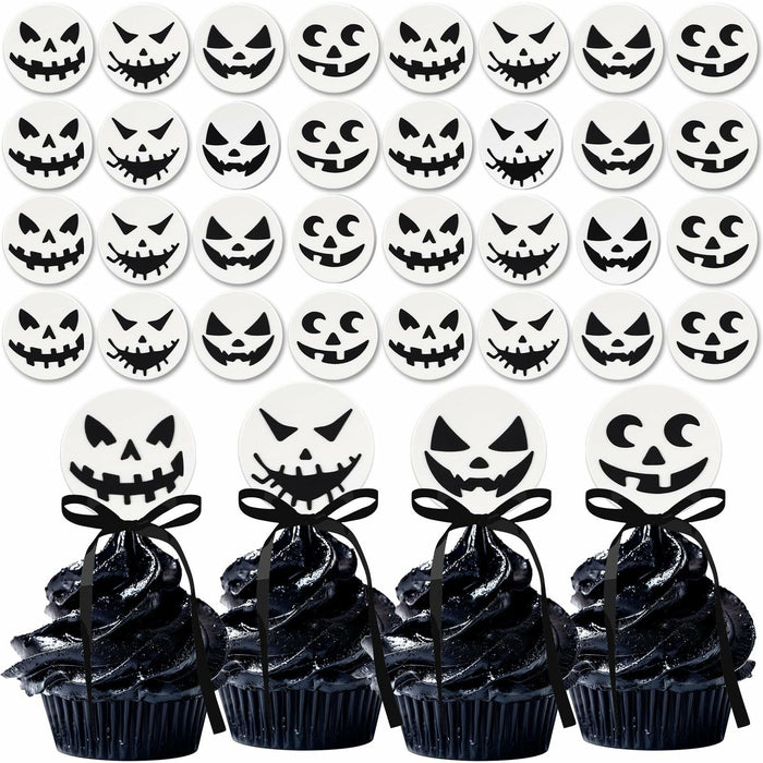 Amyhill Halloween Ghost Cupcake Toppers Rings 48 Pack Party Supplies by Deal US