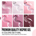 YOKE FELLOW Gel Nail Polish Set 6 Pcs 10ML Nude Pink Glitter Gel Polish by Deal US