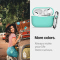 GMUDA Silicone Cover for AirPods Pro 1 & 2 with Keychain Mint Green by Deal US