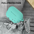GMUDA Silicone Cover for AirPods Pro 1 & 2 with Keychain Mint Green by Deal US