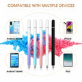 KRSABO 2-in-1 Capacitive Touch Screen Stylus Pen 2 Pack Black White Aluminum by Deal US
