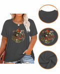 GeLivable Women Plus Size Floral Graphic O Neck Short Sleeve T Shirt by Deal US