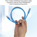 NTCFL Cat6 Patch Cable 1m Light Blue 10Gbps 250MHz Gold Plated Tips by Deal US