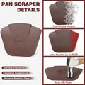 Pan Scraper Pot Scraper Plastic for Cast Iron Cookware 6 Pcs Brown by Deal US
