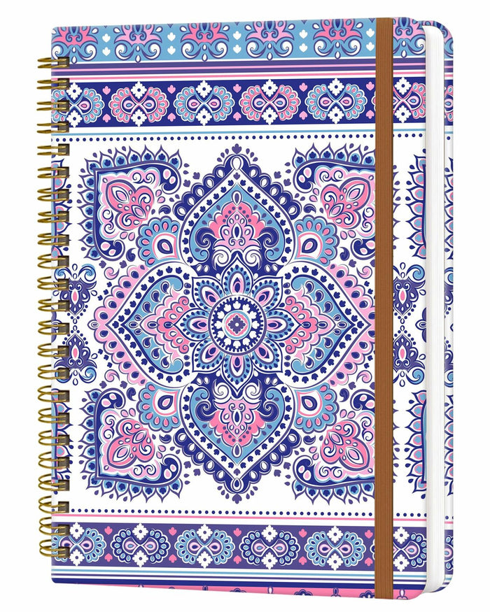 WLPFSAHF A5 Hardcover Spiral Journal Notebook Lined 120 Pages Bohemian by Deal US