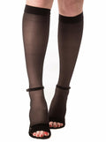 Medicella Sheer Knee High Compression Socks Open Toe 15-20 mmHg Black by Deal US