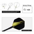 CyeeLife Dart Shafts 15 Pack with O Rings Dart Accessories Black by Deal US