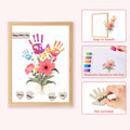 CHERRY CHEERS Flower Bouquet Handprint Art Kit 3 Sheets 6 Colors White Canvas by Deal US