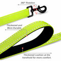 Htnlbqy Dog Leash Large Nylon Reinforced Reflective 5FT Bright Green by Deal US