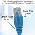 NTCFL Cat6 Patch Cable 1m Light Blue 10Gbps 250MHz Gold Plated Tips by Deal US