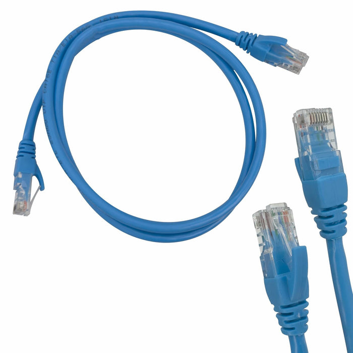 NTCFL Cat6 Patch Cable 1m Light Blue 10Gbps 250MHz Gold Plated Tips by Deal US