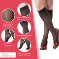 Medicella Sheer Knee High Compression Socks Open Toe 15-20 mmHg Black by Deal US