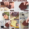 Pan Scraper Pot Scraper Plastic for Cast Iron Cookware 6 Pcs Brown by Deal US