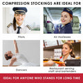 Medicella Sheer Knee High Compression Socks Open Toe 15-20 mmHg Black by Deal US