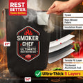 Smoker Chef Ultimate Meat Resting Bag 21" Black BBQ Blanket + 24 Butcher Sheets by Deal US