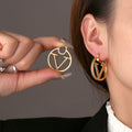 DANASS 18K Gold Luxury V Letter Earrings Women Sisters Elegant Gift by Deal US