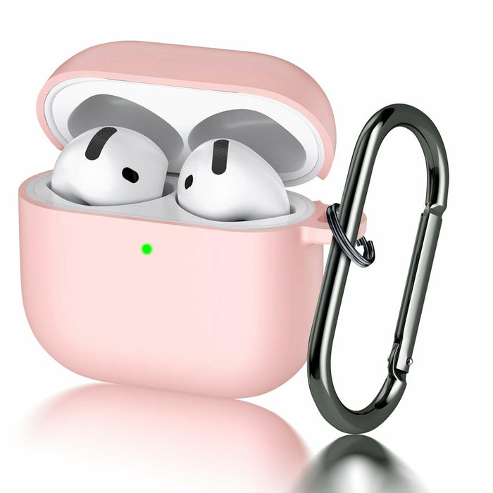 Seltureone AirPods 4 Case Soft Silicone Shockproof Keychain Pink 2024 by Deal US