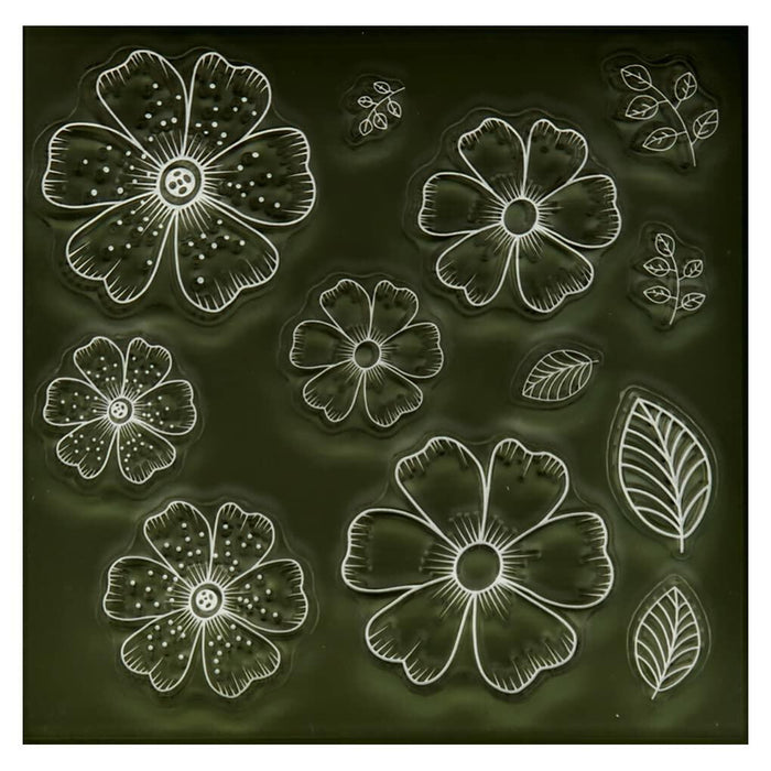 DDOUJOY Flowers Leaves Background Clear Silicone Stamps for Card Making by Deal US