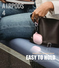 Seltureone AirPods 4 Case Soft Silicone Shockproof Keychain Pink 2024 by Deal US