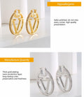 DANASS 18K Gold Luxury V Letter Earrings Women Sisters Elegant Gift by Deal US
