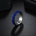 Udolfly Titanium Steel Womens Fidget Spinner Ring Silver Blue Size 12 by Deal US
